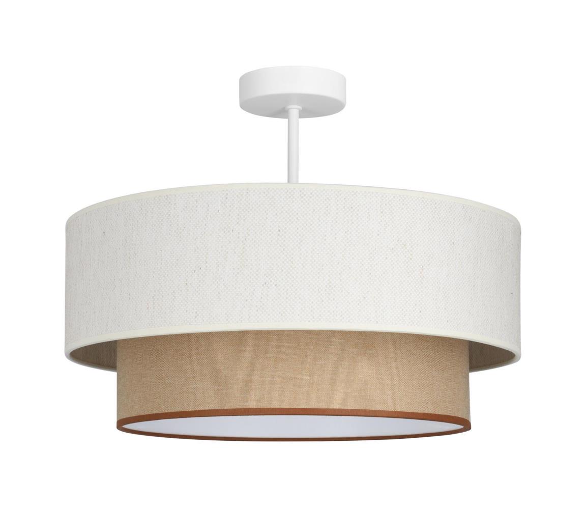 Donoci Prisadený luster NATIA 1xE27/60W/230V biela/hnedá H0236