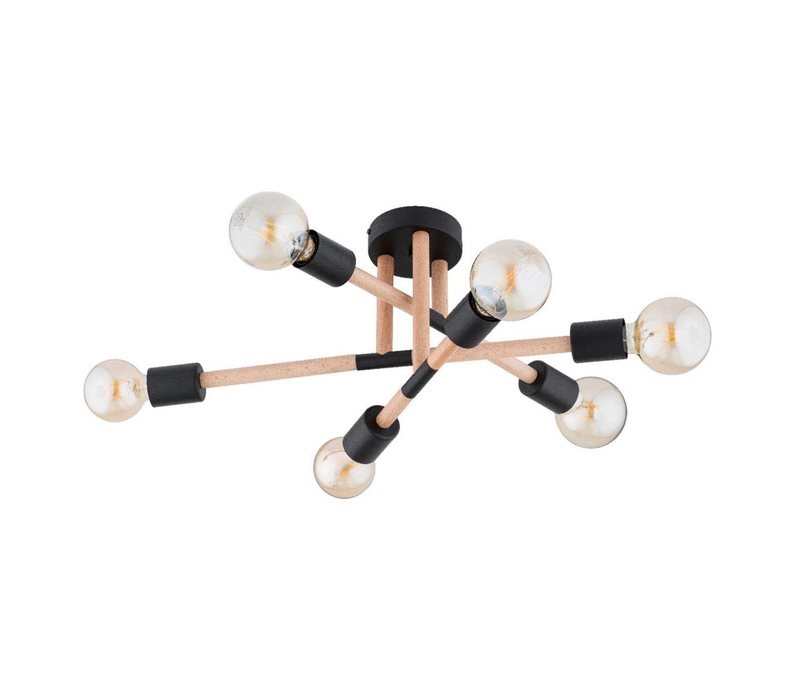 Donoci Prisadený luster OTELLO 6xE27/15W/230V čierna/béžová 63275