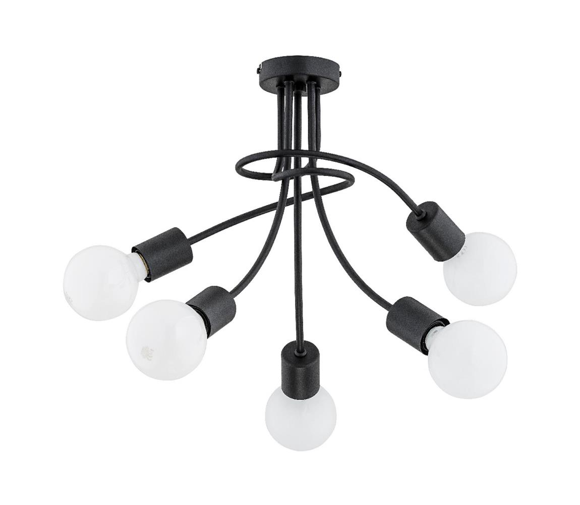 Donoci Prisadený luster PLENA 5xE27/15W/230V čierny 25755