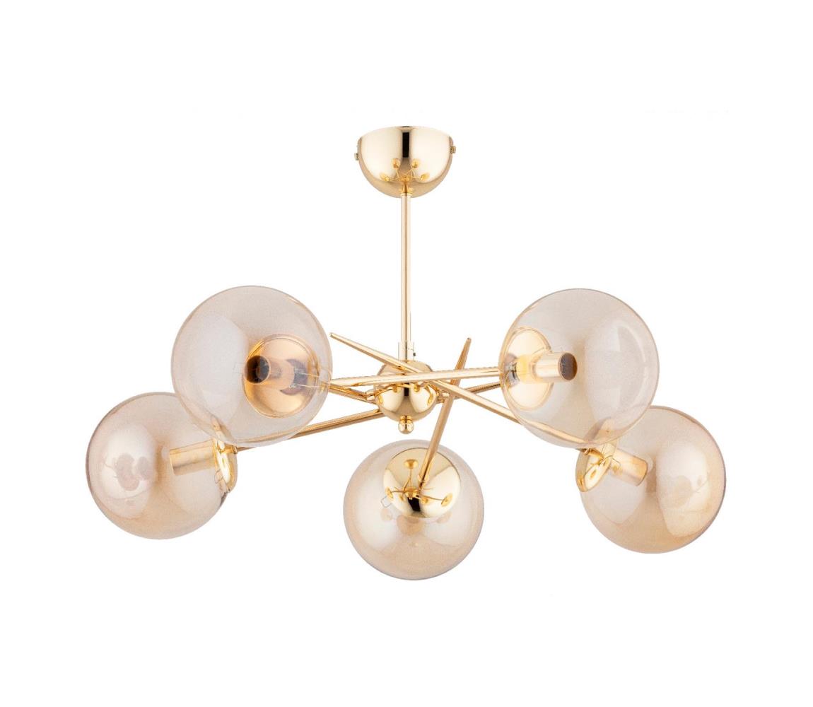 Donoci Prisadený luster PRIMERY 5xE14/10W/230V zlatá 63309