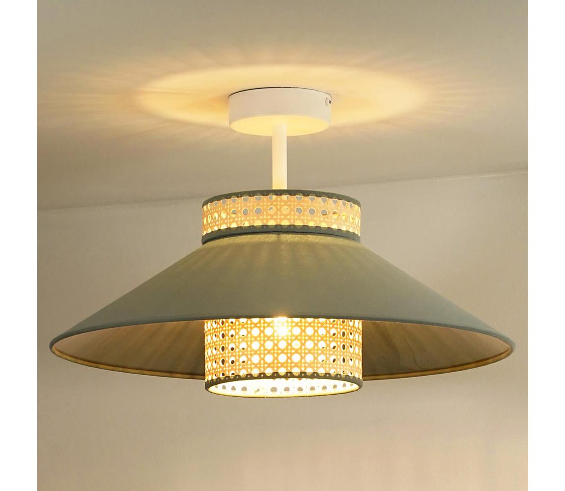 Donoci Prisadený luster RIO RATTAN 1xE27/15W/230V pr. 45 cm zelená/ratan 604239