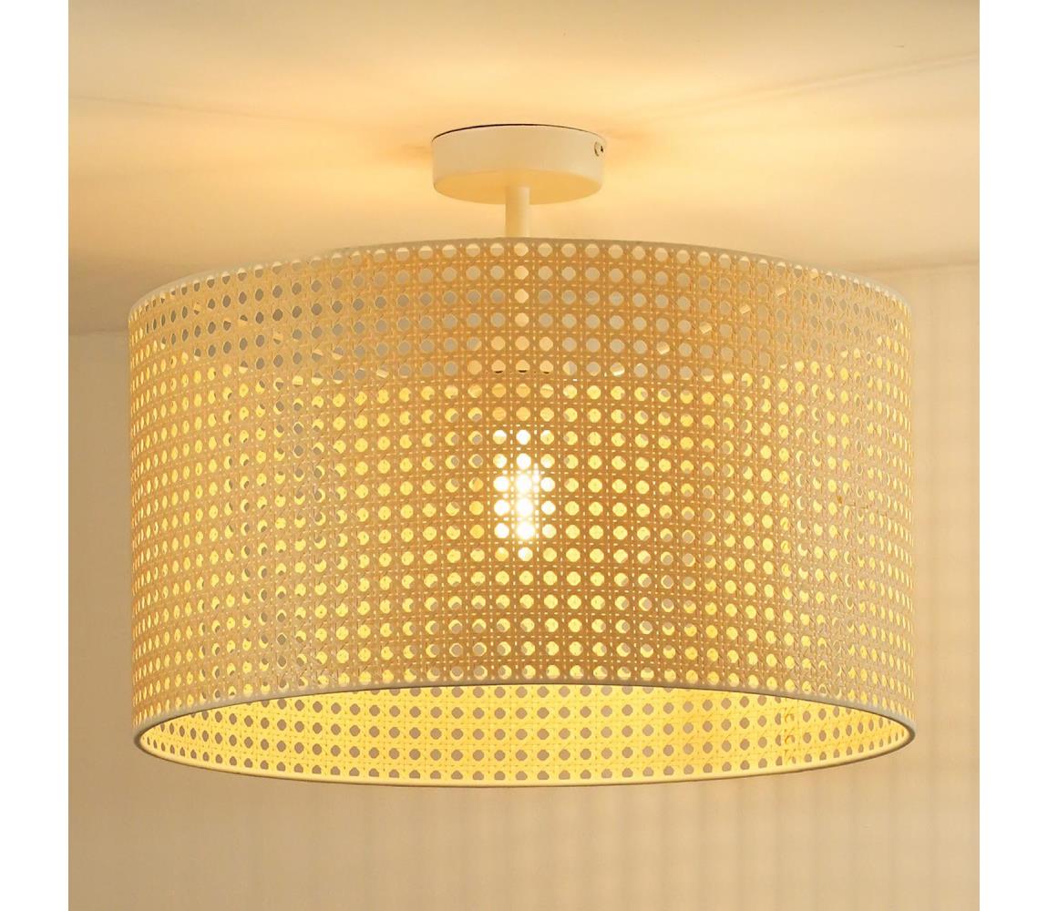 Donoci Prisadený luster ROLLER RATTAN 1xE27/15W/230V pr. 45 cm béžová 604680