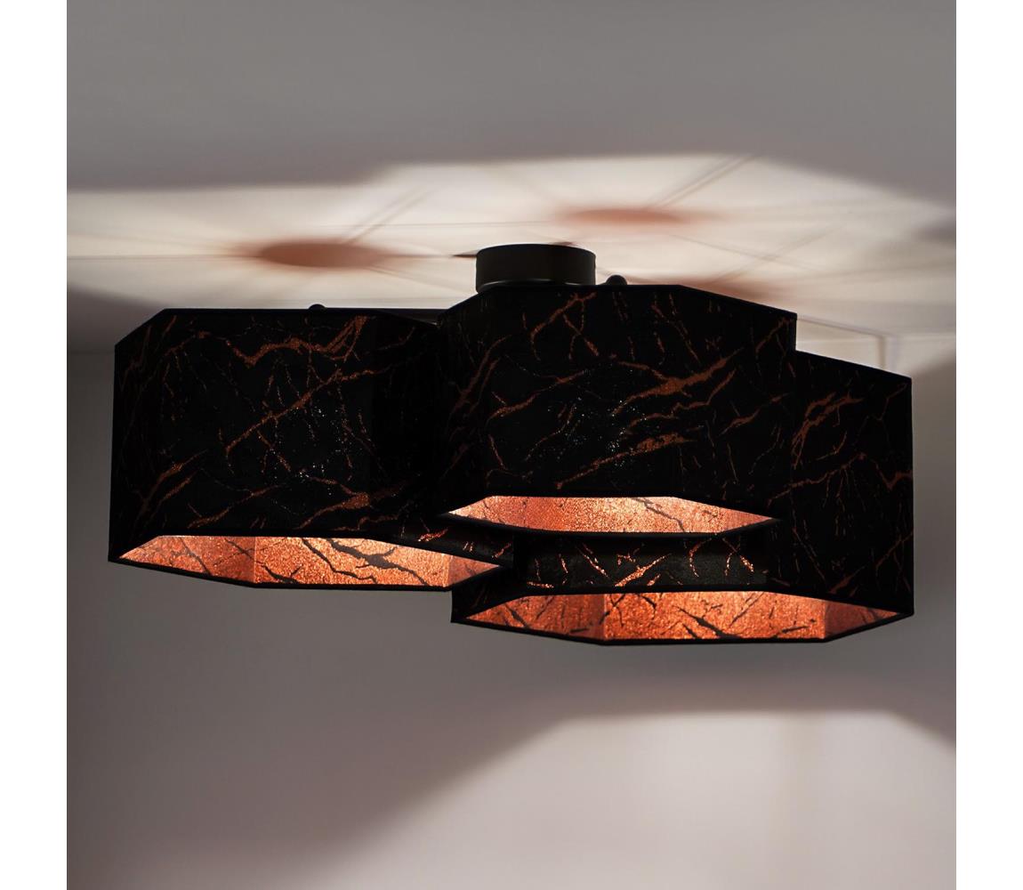 Donoci Prisadený luster ROLLER TRIO HEX 3xE27/15W/230V čierna/medená 604147