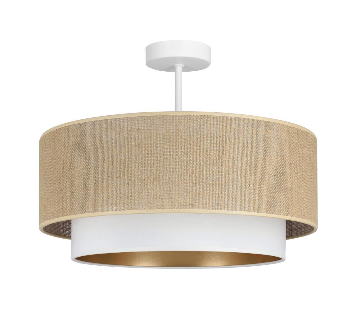 Donoci Prisadený luster SARTA 1xE27/60W/230V biela/juta H0189