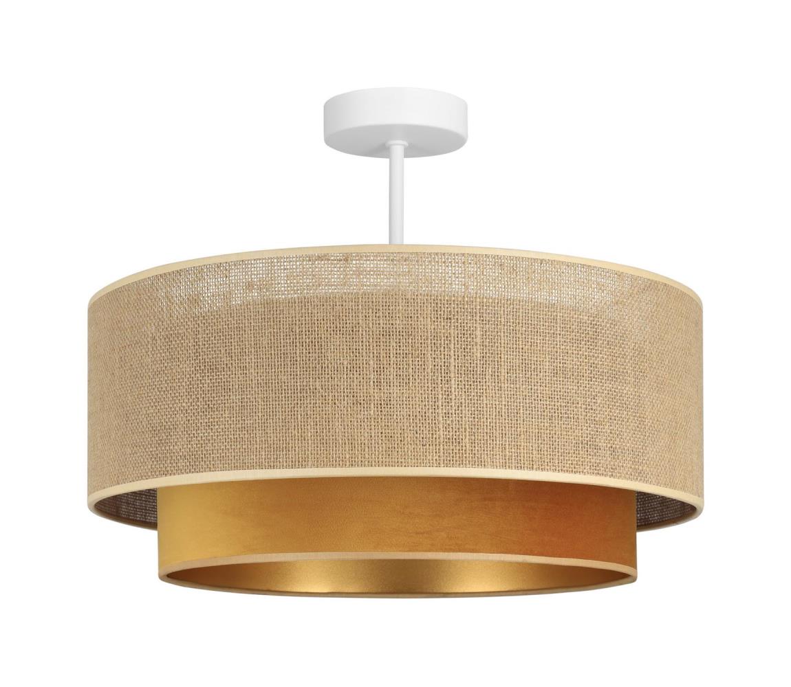 Donoci Prisadený luster SARTA 1xE27/60W/230V medený/juta H0195