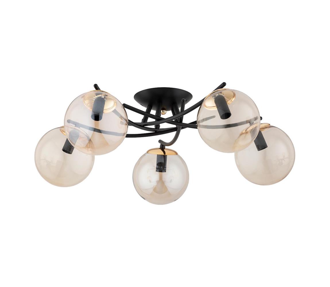 Donoci Prisadený luster SAVI 5xE14/10W/230V čierna/zlatá 63259