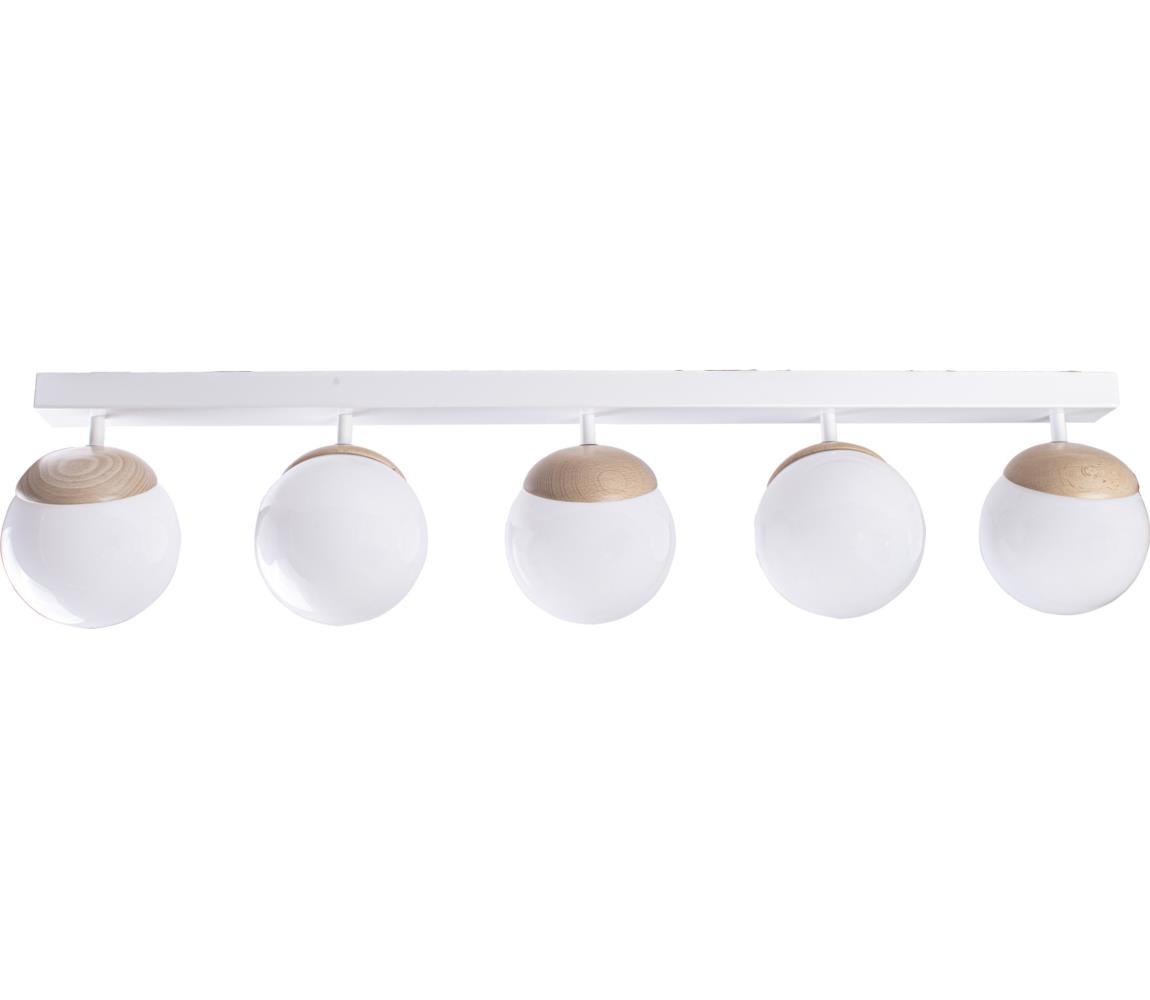 Donoci Prisadený luster SFERA WOOD 5xE14/40W/230V biela MLP5428