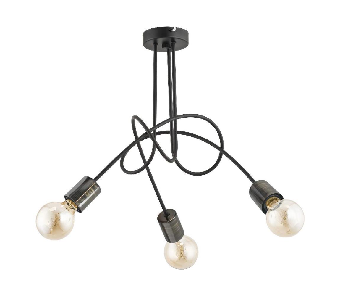 Donoci Prisadený luster TANGO 3xE27/15W/230V čierna 26043