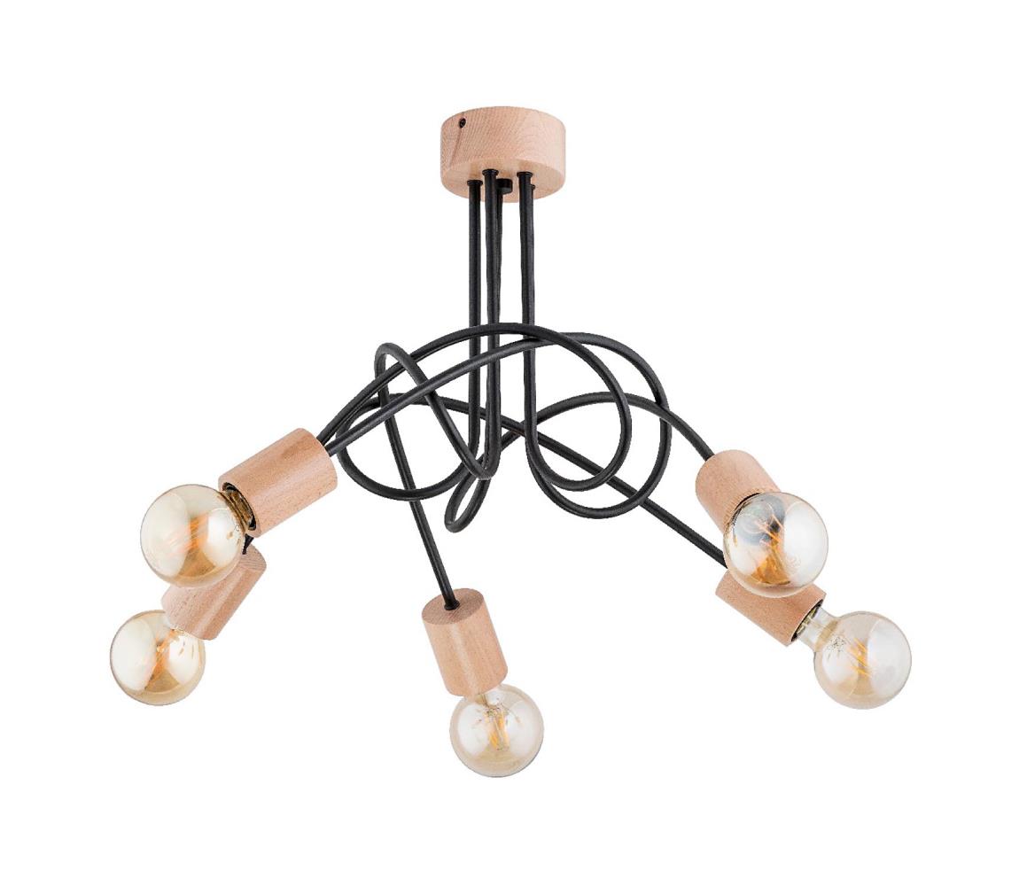 Donoci Prisadený luster TANGO 5xE27/15W/230V hnedá/čierna 27435