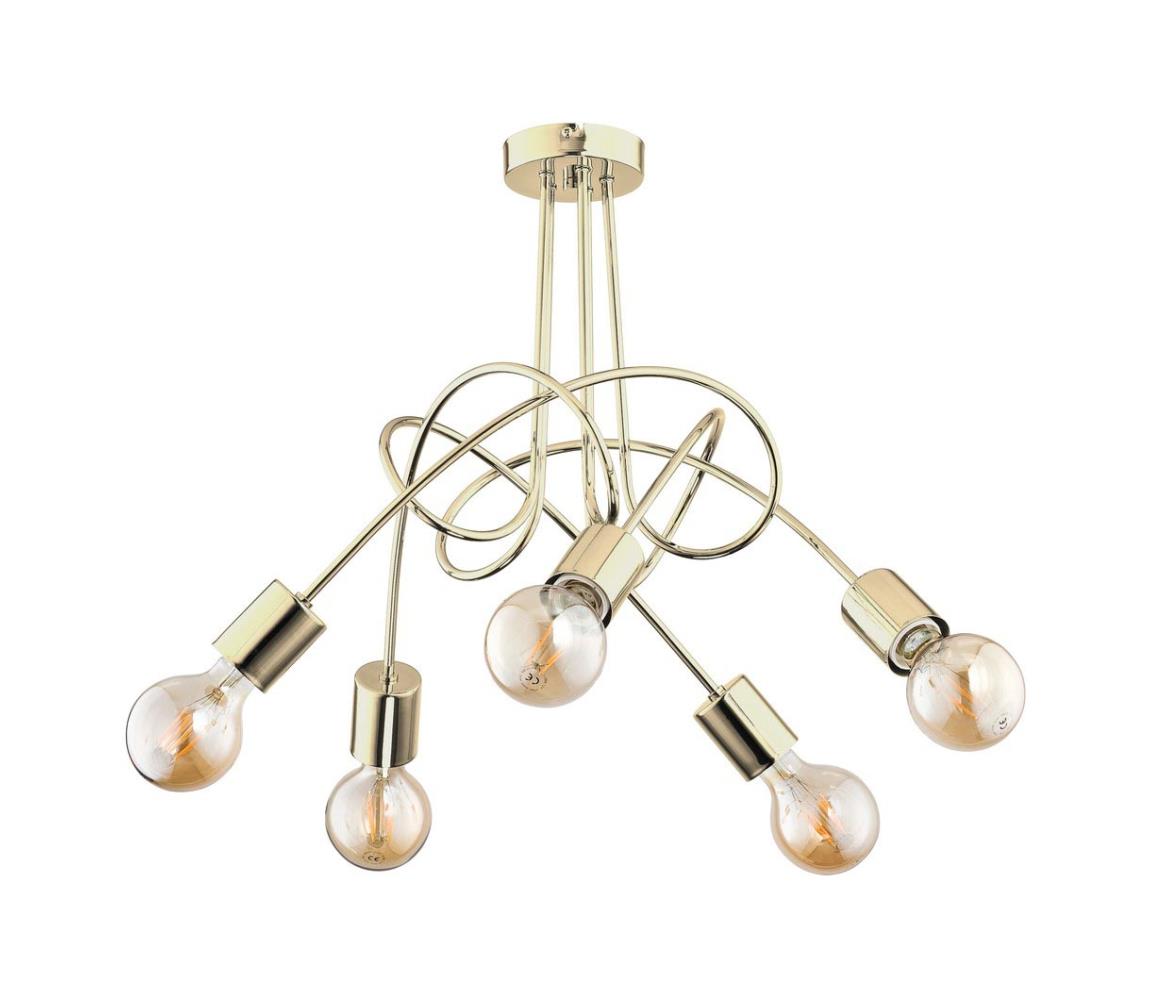 Donoci Prisadený luster TANGO 5xE27/60W/230V zlatá 28315