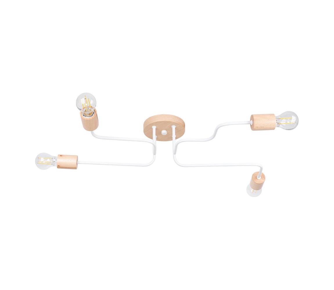 Donoci Prisadený luster TIMBO 4xE27/15W/230V biela/béžová/buk SL.1665