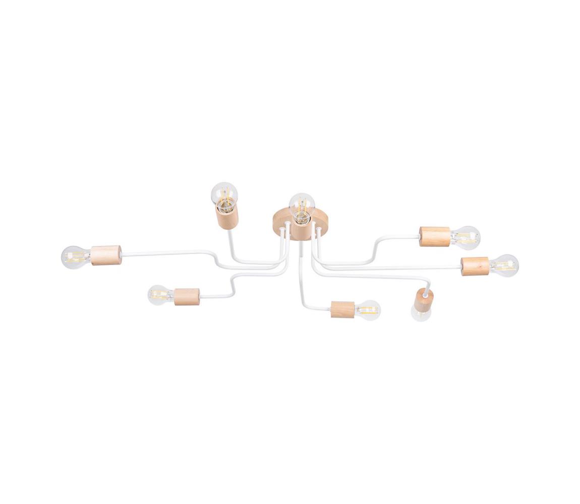 Donoci Prisadený luster TIMBO 8xE27/15W/230V biela/béžová/buk SL.1667