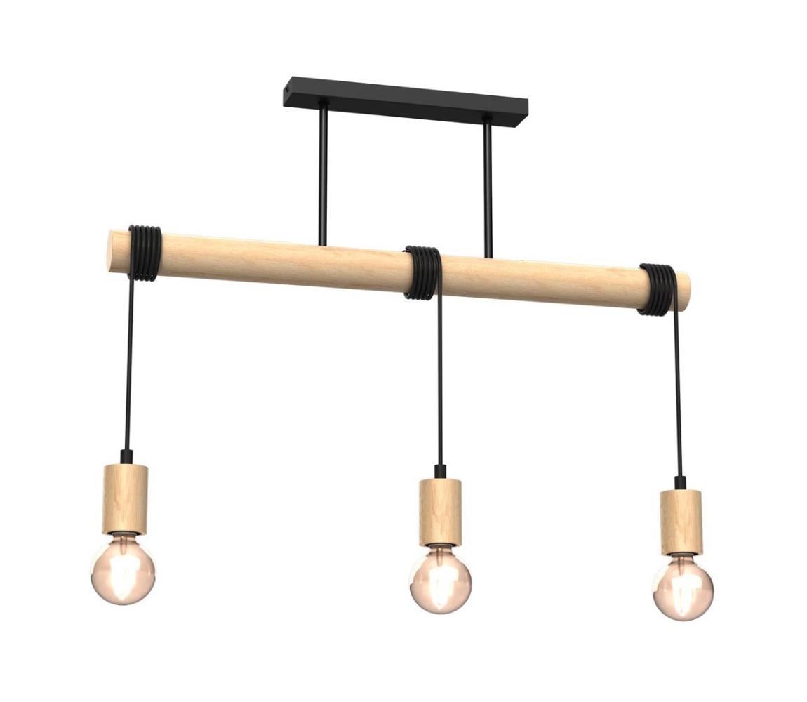 Donoci Prisadený luster VIGA 3xE27/60W/230V drevo MLP7964