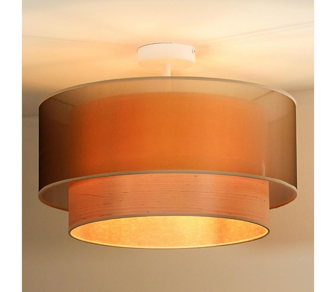 Donoci Prisadený luster WOOD BOHO 1xE27/15W/230V pr. 45 cm medená/béžová 604949