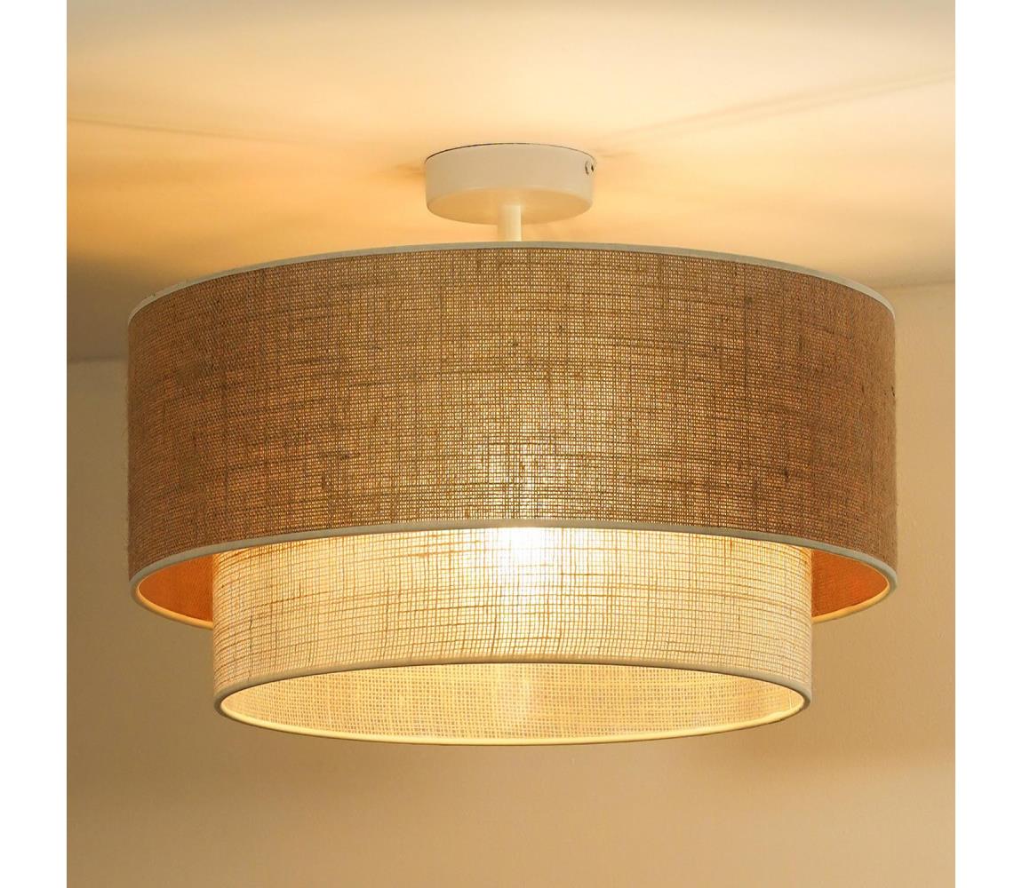 Donoci Prisadený luster YUTE BOHO 1xE27/15W/230V pr. 45 cm hnedá/krémová 604703