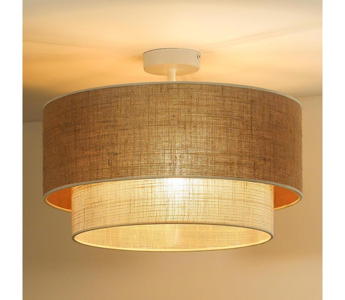 Donoci Prisadený luster YUTE BOHO 3xE27/15W/230V pr. 60 cm hnedá/krémová 604710