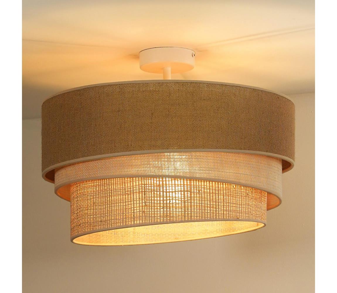 Donoci Prisadený luster YUTE TRIO 1xE27/15W/230V pr. 45 cm hnedá/šedá/béžová 604727