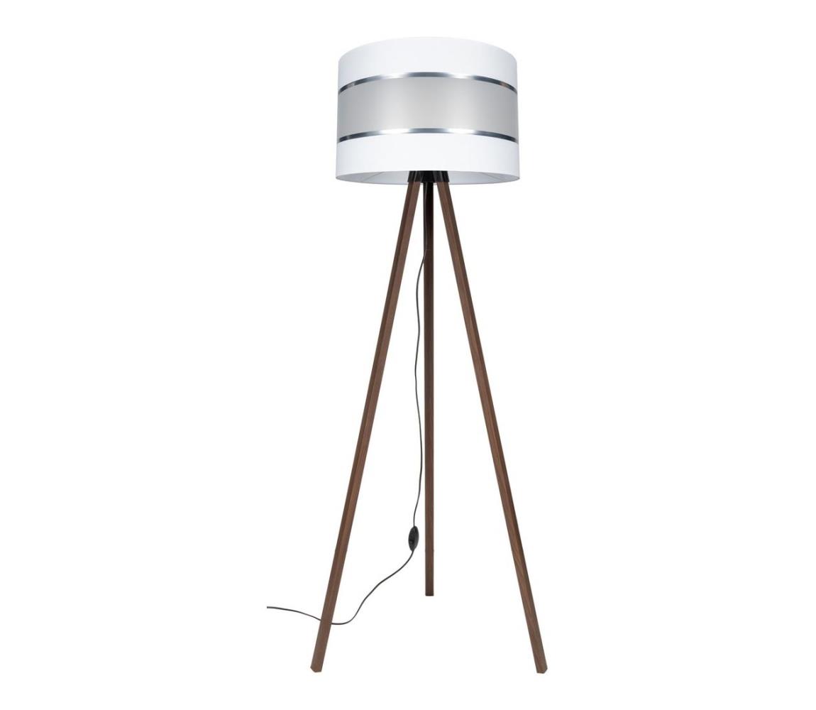 Donoci Stojacia lampa CORAL 1xE27/60W/230V hnedá/biela/chróm AS0464+BE0789