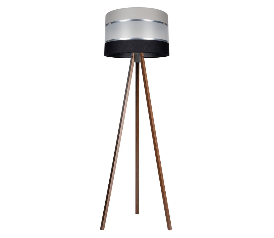 Donoci Stojacia lampa CORAL 1xE27/60W/230V hnedá/čierna/šedá/chróm AS0462+BE0788