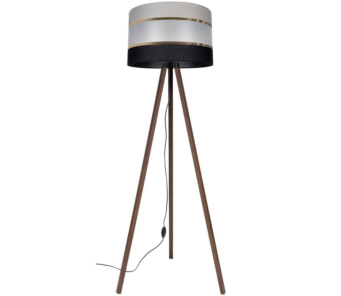 Donoci Stojacia lampa CORAL 1xE27/60W/230V hnedá/čierna/šedá/zlatá