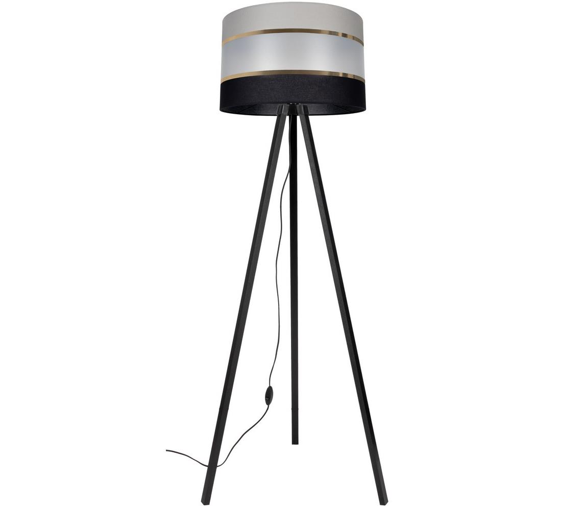 Donoci Stojacia lampa CORAL 1xE27/60W/230V wenge/čierna/šedá/zlatá