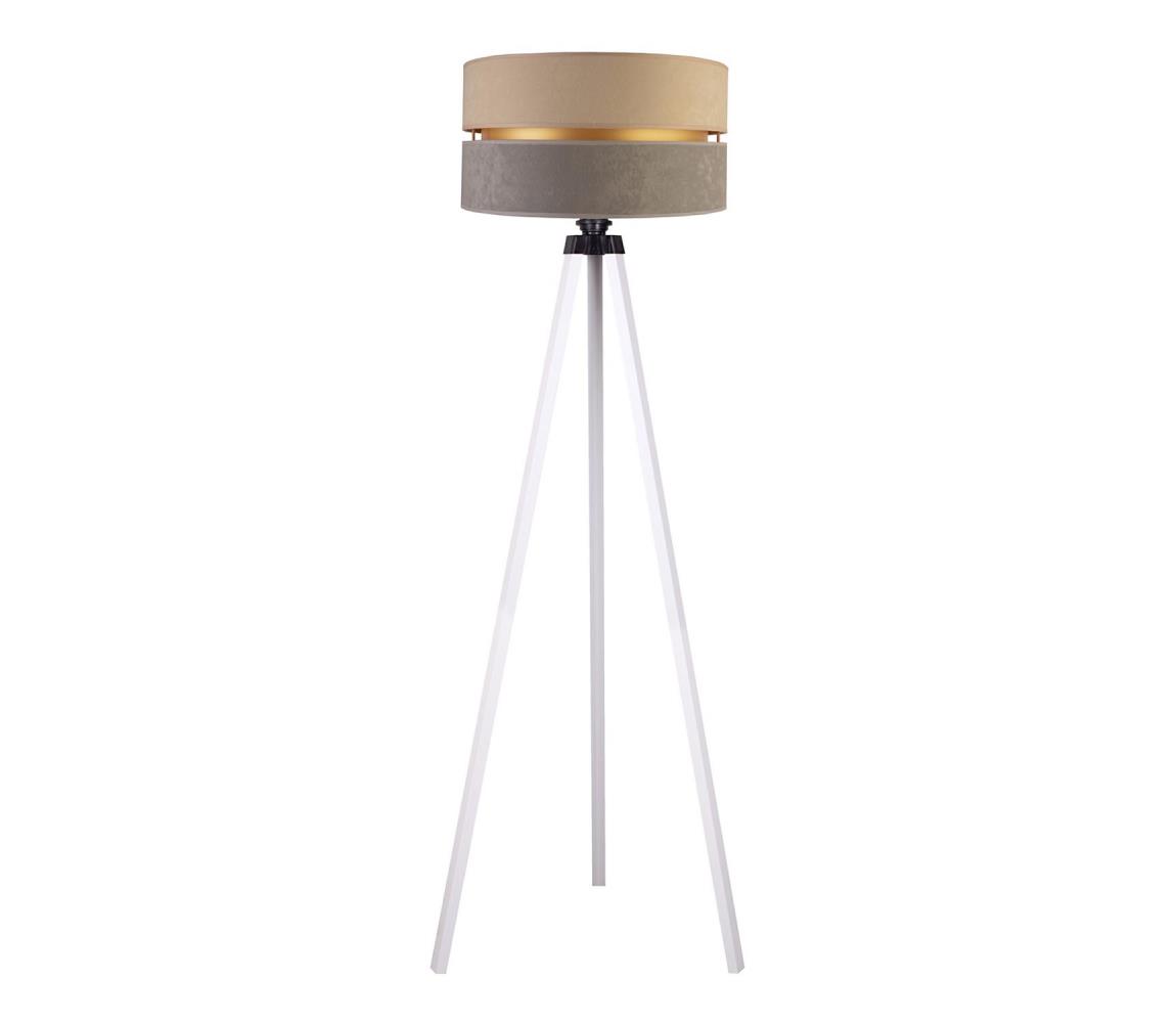 Donoci Stojacia lampa DUO 1xE27/60W/230V pr. 44 cm béžová/šedá/biela