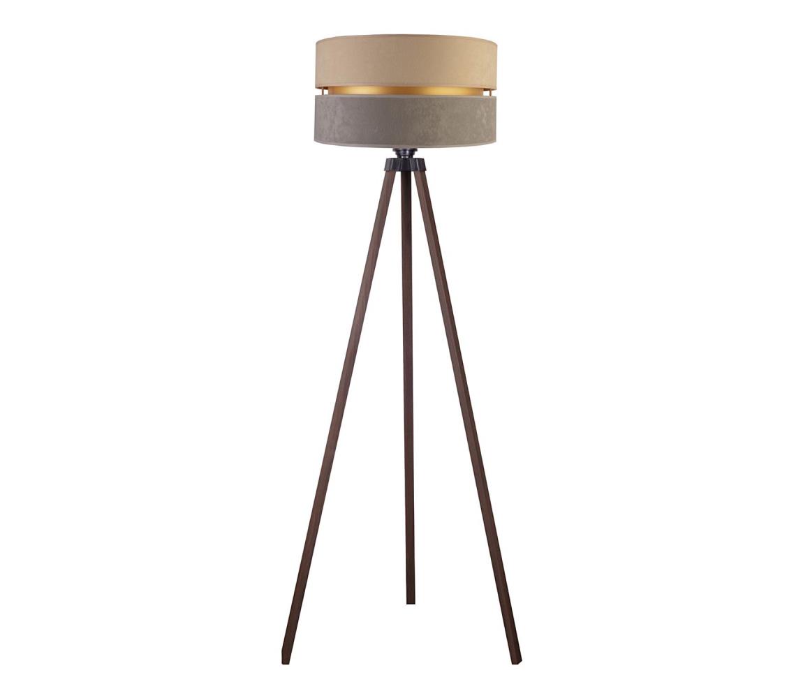 Donoci Stojacia lampa DUO 1xE27/60W/230V pr. 44 cm béžová/šedá/hnedá
