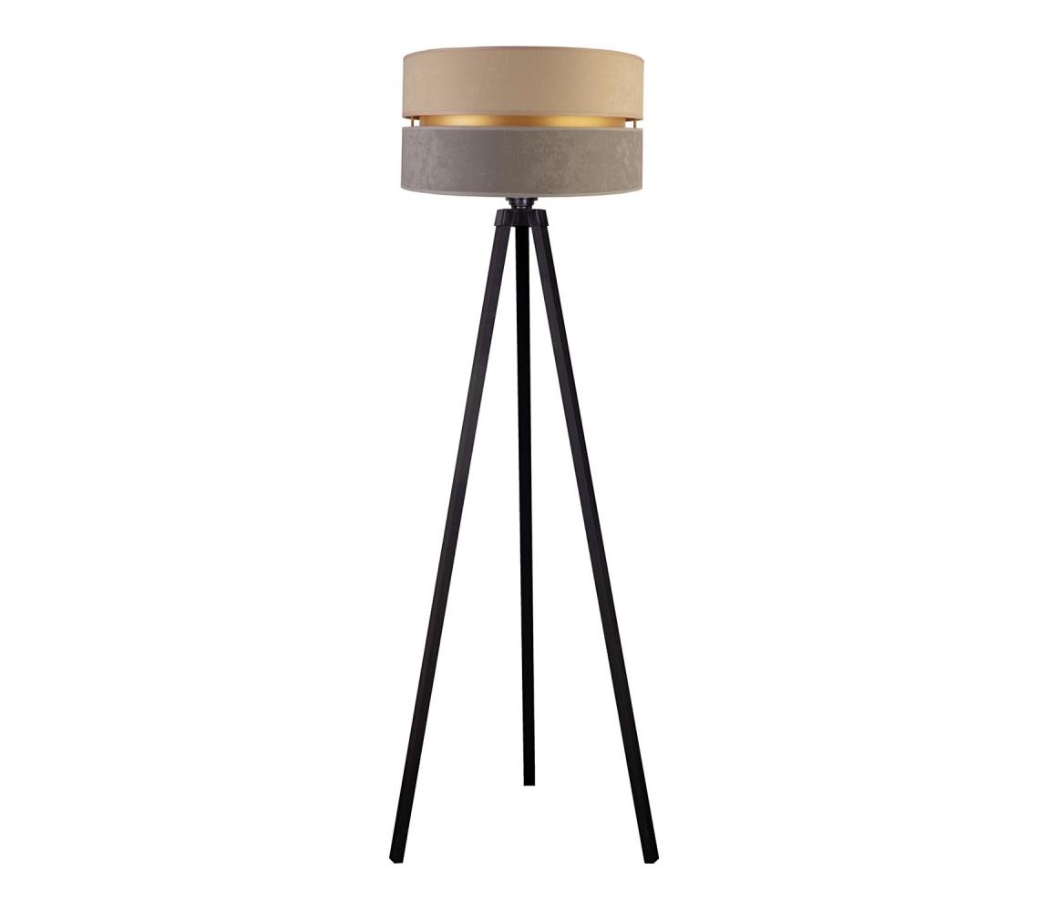 Donoci Stojacia lampa DUO 1xE27/60W/230V pr. 44 cm béžová/šedá/wenge