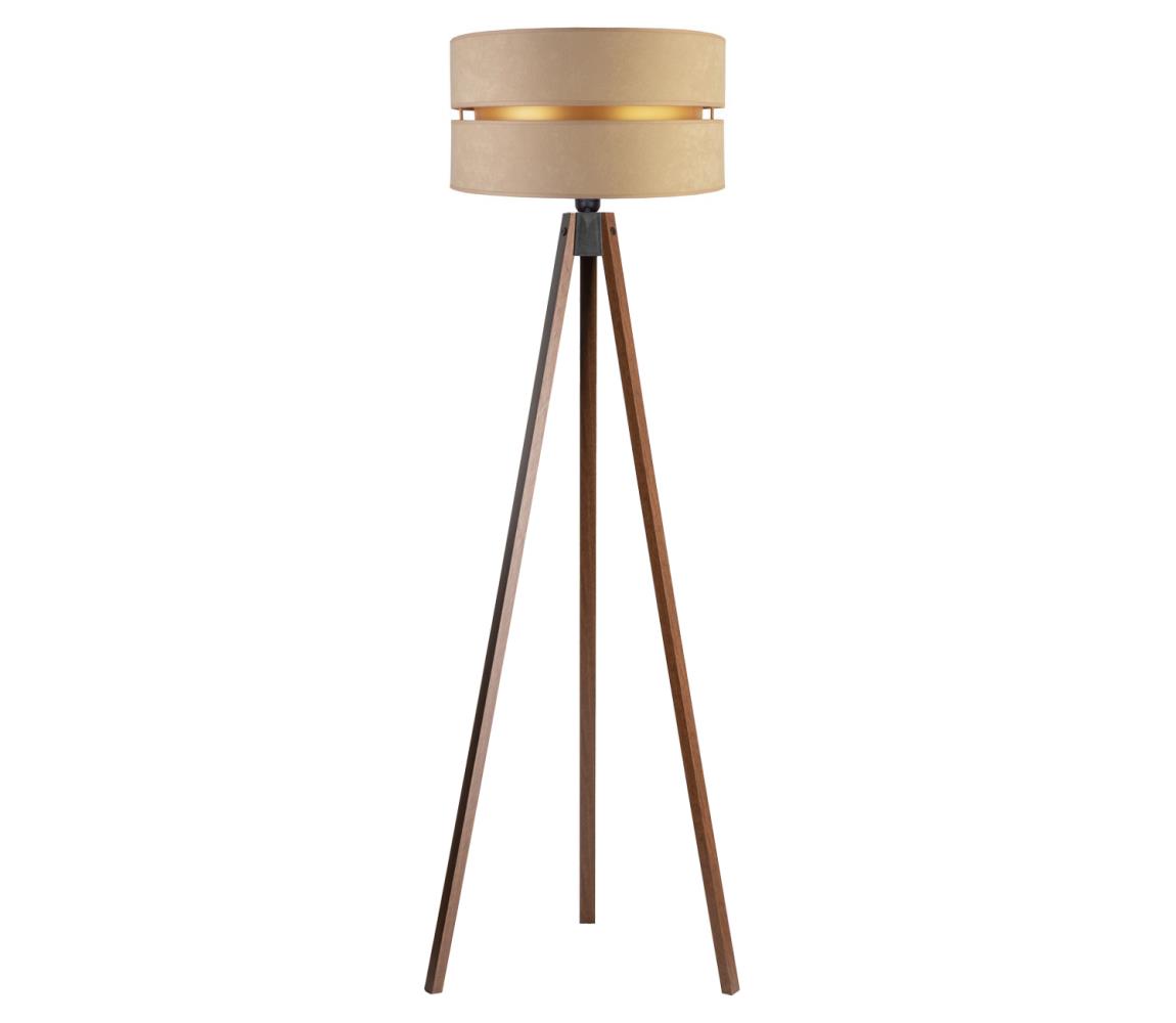 Donoci Stojacia lampa DUO 1xE27/60W/230V pr. 44 cm béžová/wenge AS0462+DU82672