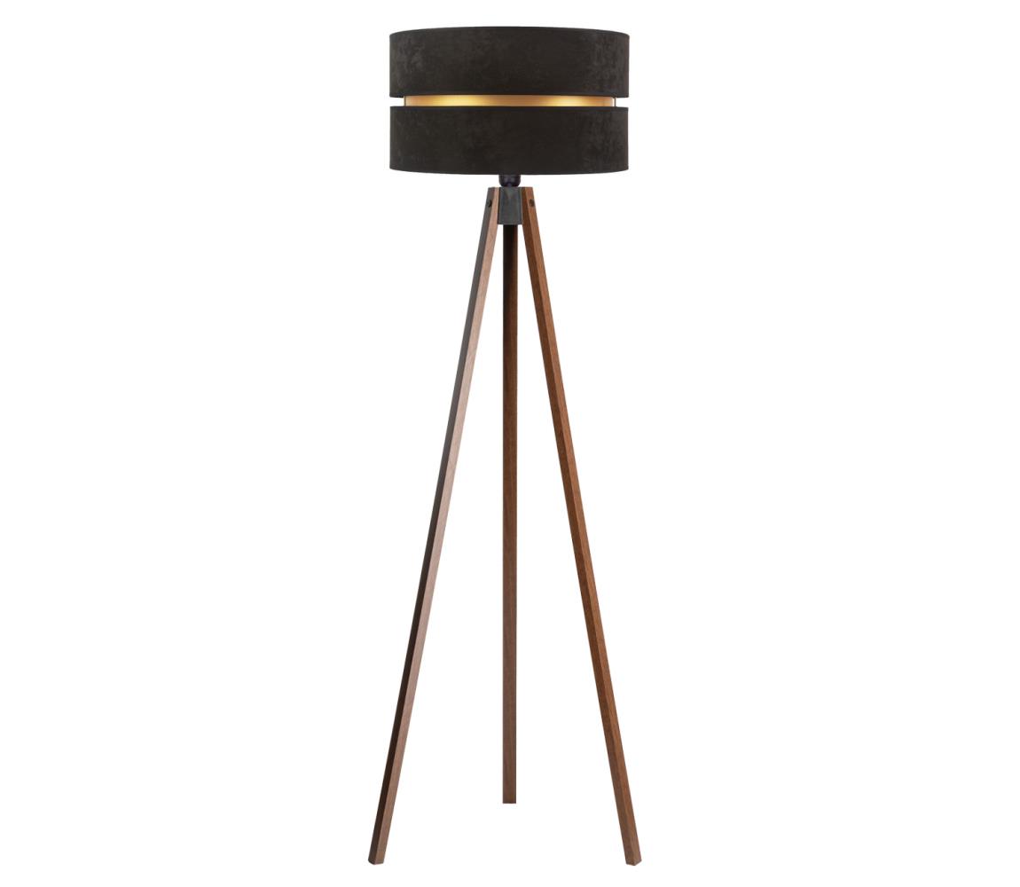Donoci Stojacia lampa DUO 1xE27/60W/230V pr. 44 cm čierna/wenge AS0462+DU83525