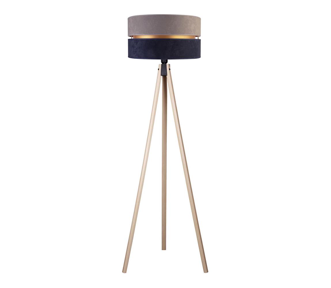 Donoci Stojacia lampa DUO 1xE27/60W/230V pr. 44 cm šedá/modrá/béžová AS0463+DU82689