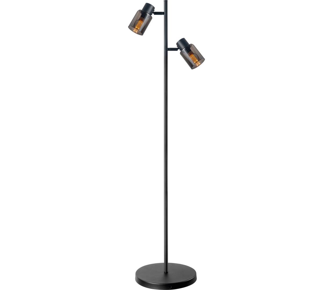 Donoci Stojacia lampa REBECCA 2xE14/8W/230V čierna/dymová
