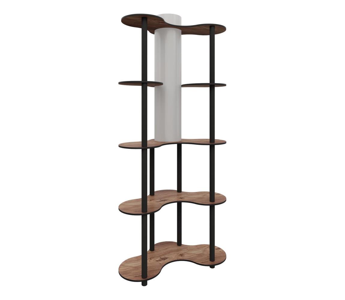 Donoci Stojacia lampa s poličkami 1xE27/40W/230V 150 cm čierna/hnedá 666PTR1116