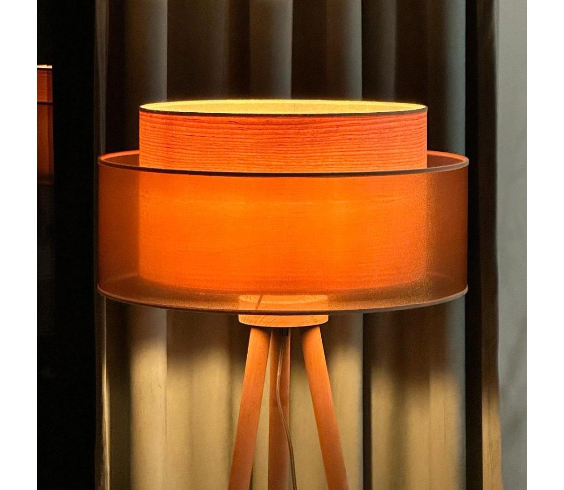 Donoci Stojacia lampa WOOD BOHO 1xE27/15W/230V pr. 45 cm medená/hnedá/béžová