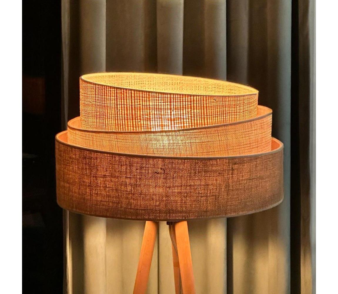 Donoci Stojacia lampa YUTE TRIO 1xE27/15W/230V pr. 45 cm hnedá/šedá/béžová