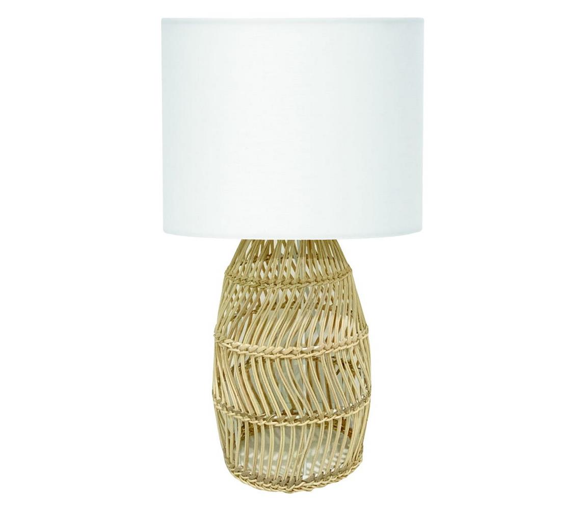 Donoci Stolná lampa 1xE27/25W/230V ratan/biela