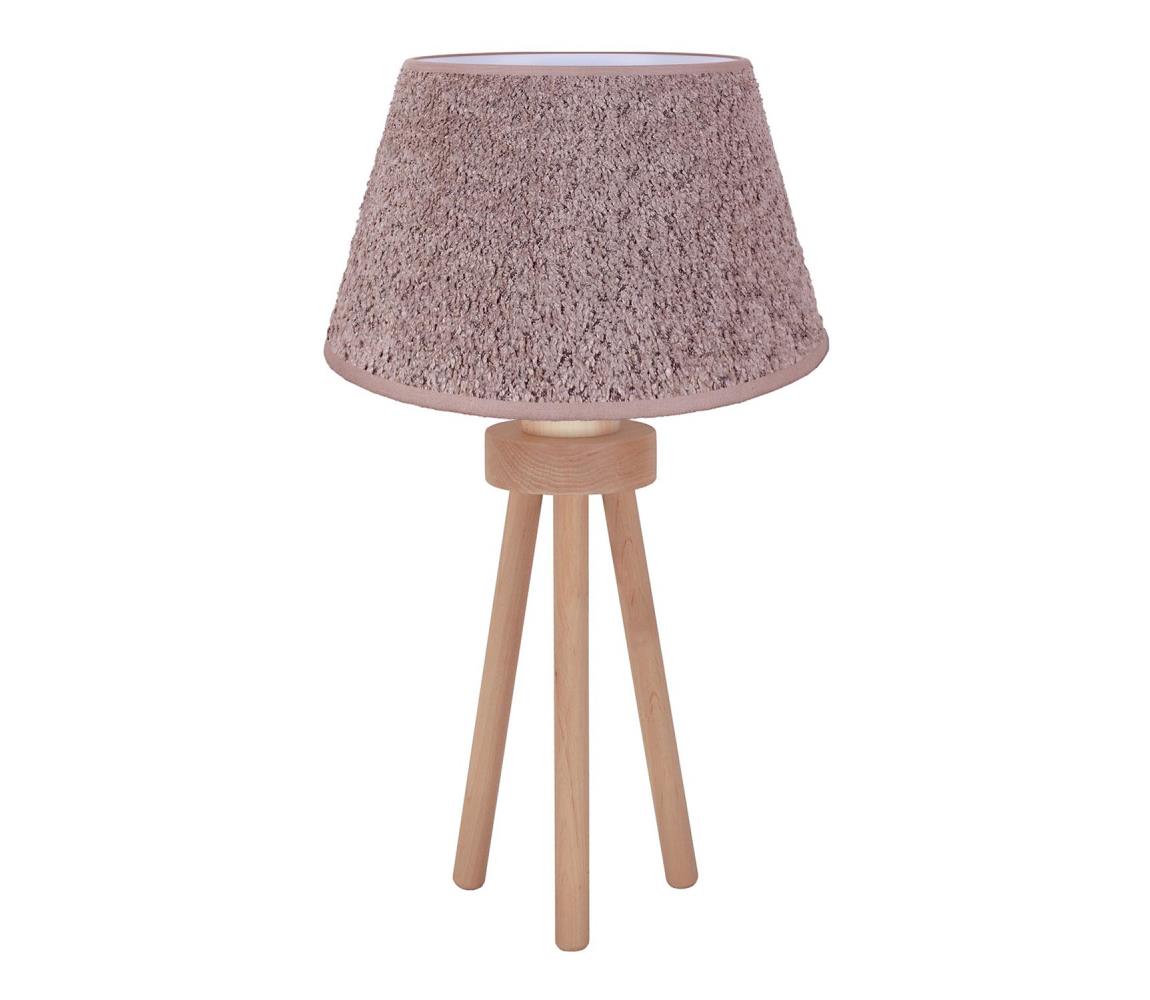 Donoci Stolná lampa BOUCLE 1xE27/15W/230V pr. 28 cm hnedá/drevo