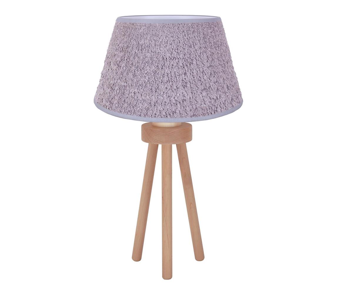 Donoci Stolná lampa BOUCLE 1xE27/15W/230V pr. 28 cm šedá/drevo
