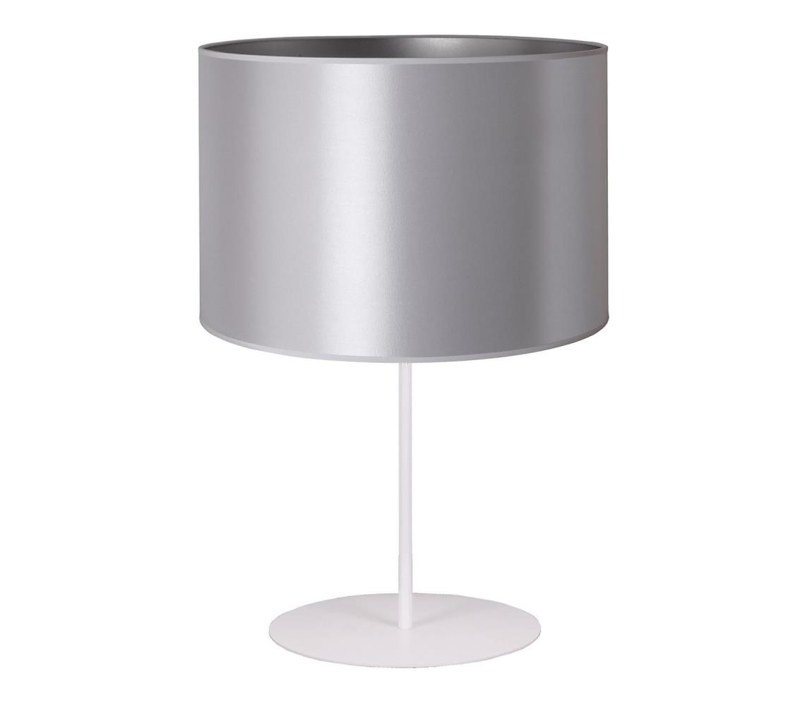 Donoci Stolná lampa CANNES 1xE14/15W/230V pr. 20 cm strieborná/biela