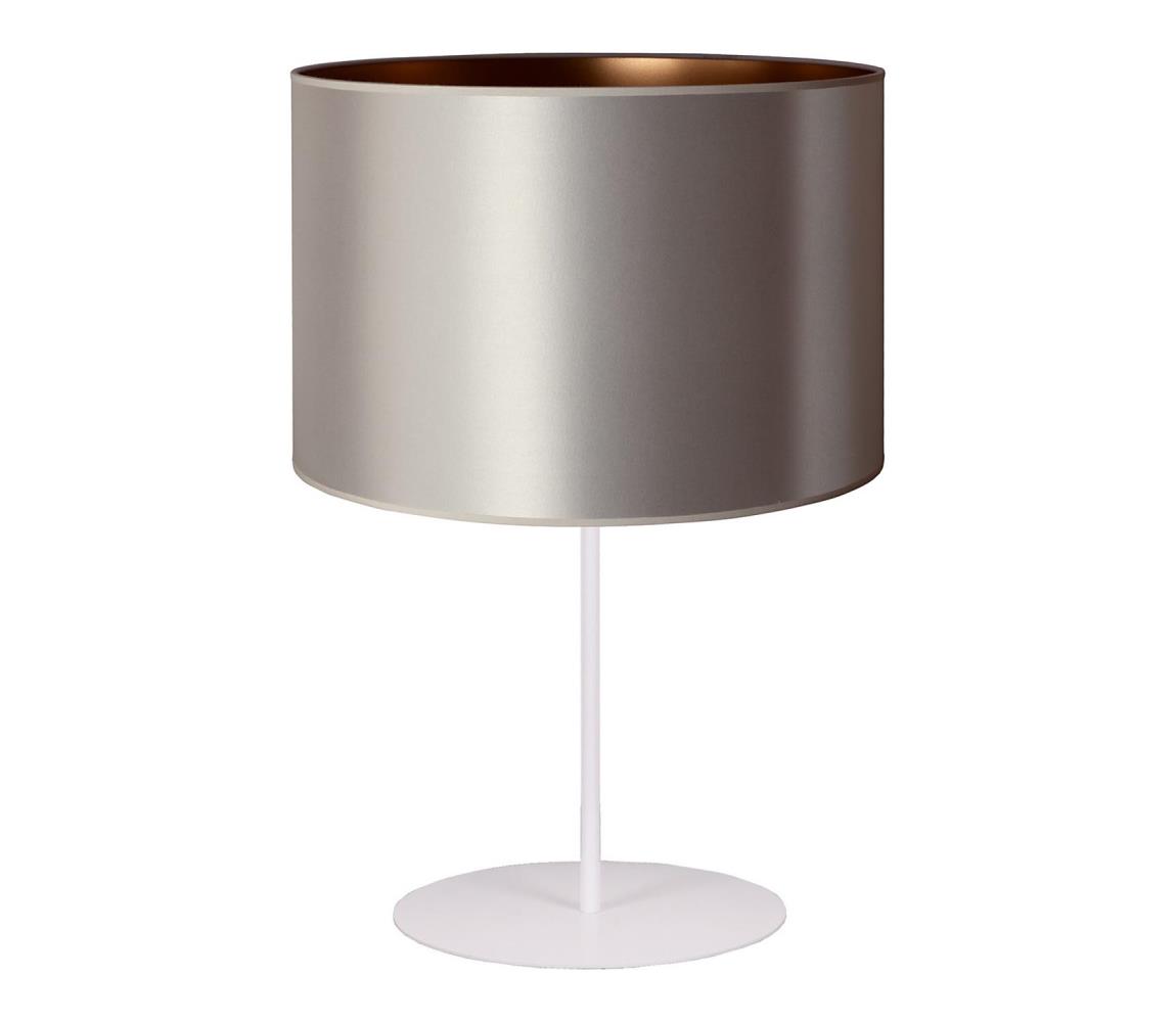 Donoci Stolná lampa CANNES 1xE14/15W/230V pr. 20 cm strieborná/medená/biela 602976