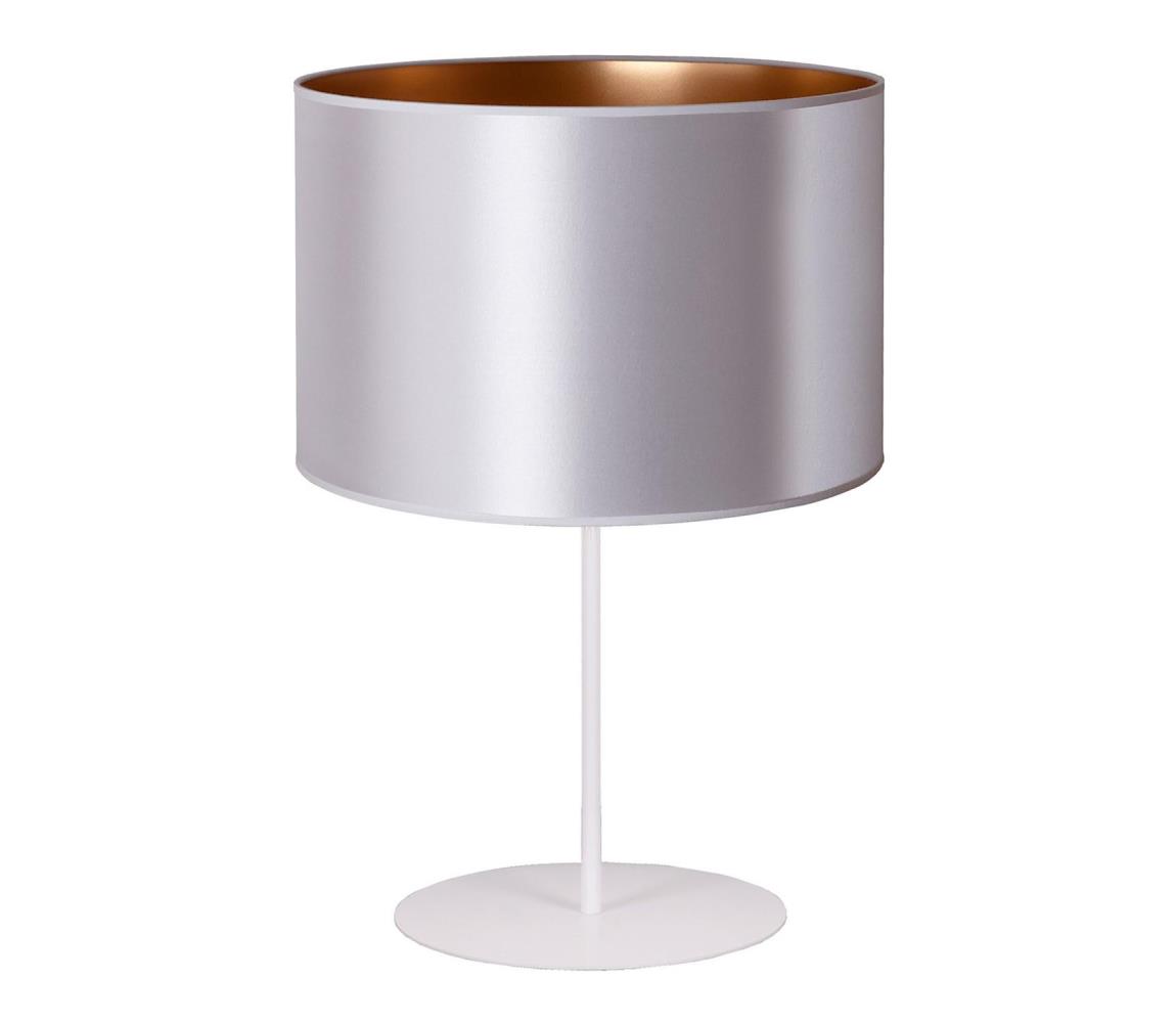 Donoci Stolná lampa CANNES 1xE14/15W/230V pr. 20 cm strieborná/medená/biela