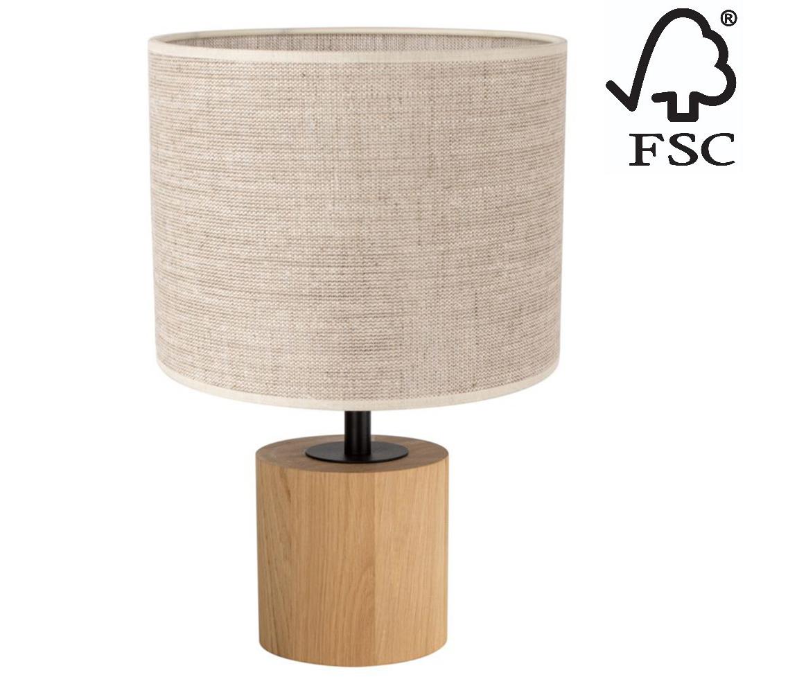 Donoci Stolná lampa KRETA 1xE27/25W/230V dub/béžová