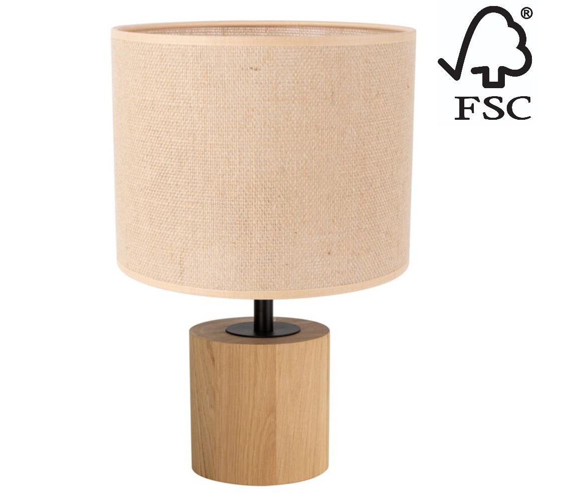 Donoci Stolná lampa KRETA 1xE27/25W/230V dub/oranžová