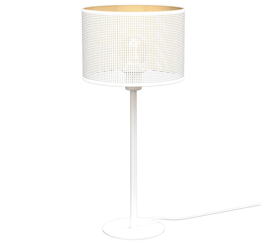 Donoci Stolná lampa LOFT SHADE 1xE27/60W/230V pr. 25 cm biela/zlatá
