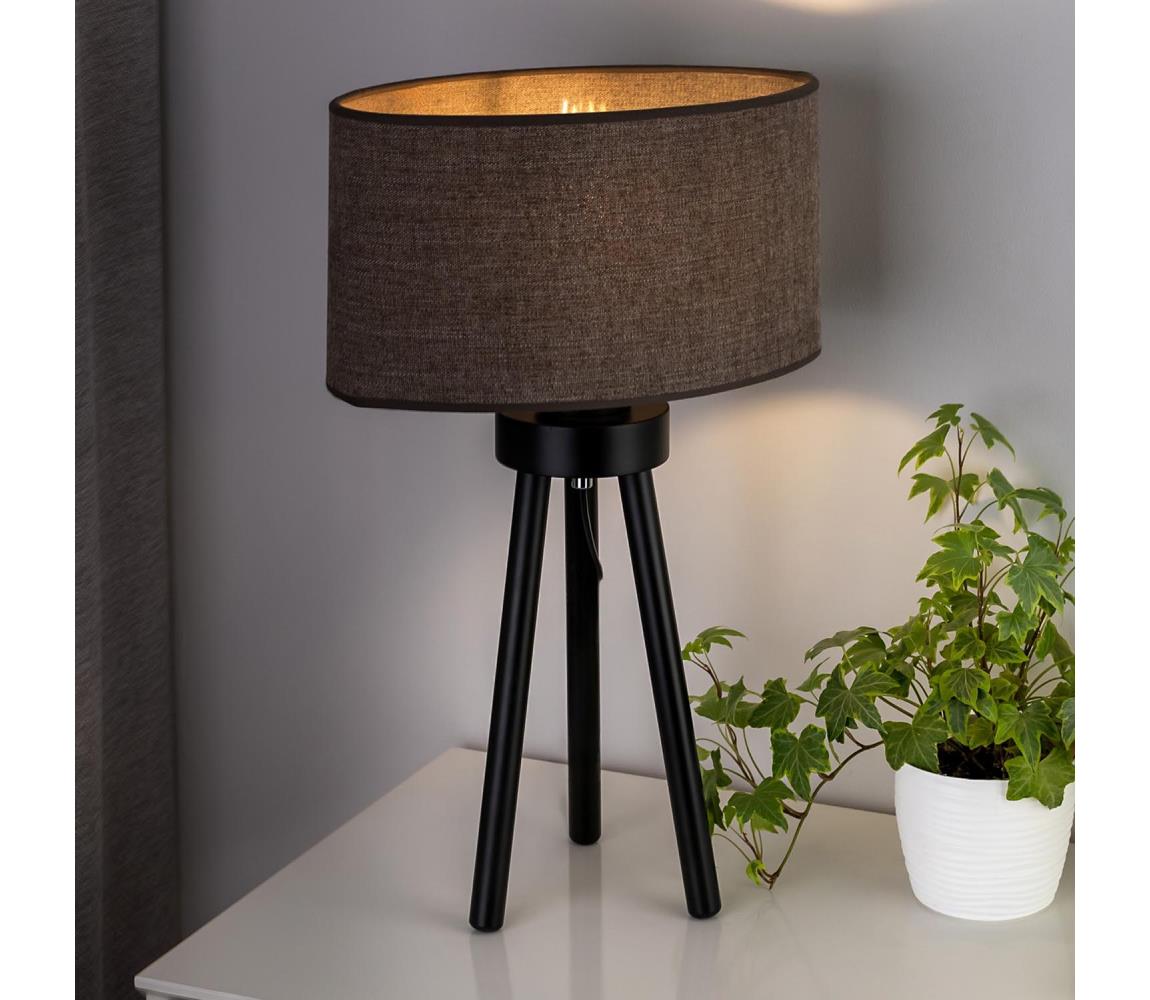 Donoci Stolná lampa OVAL 1xE27/15W/230V pr. 30 cm hnedá 603522