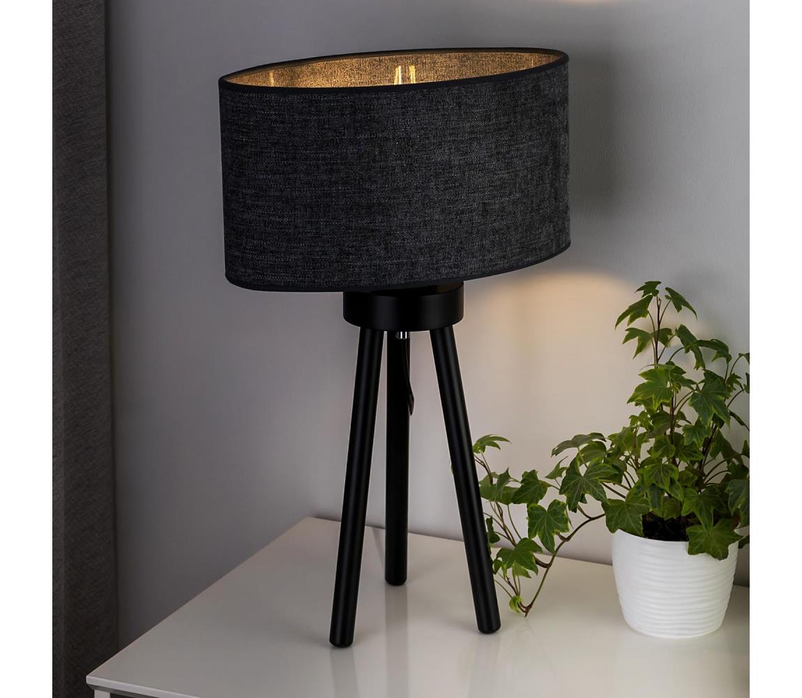 Donoci Stolná lampa OVAL 1xE27/15W/230V pr. 30 cm šedá 603546