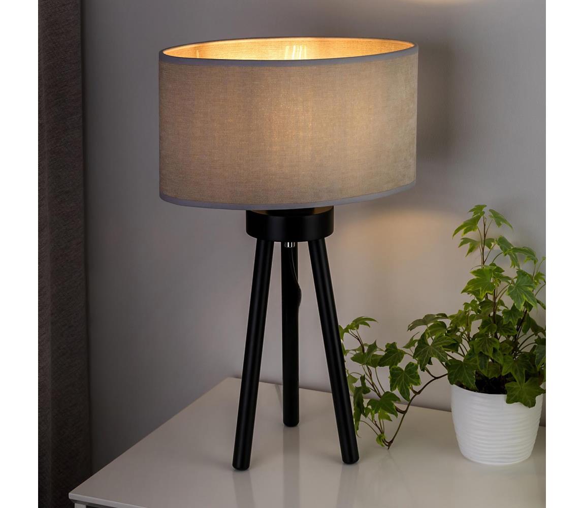 Donoci Stolná lampa OVAL 1xE27/15W/230V pr. 30 cm šedá