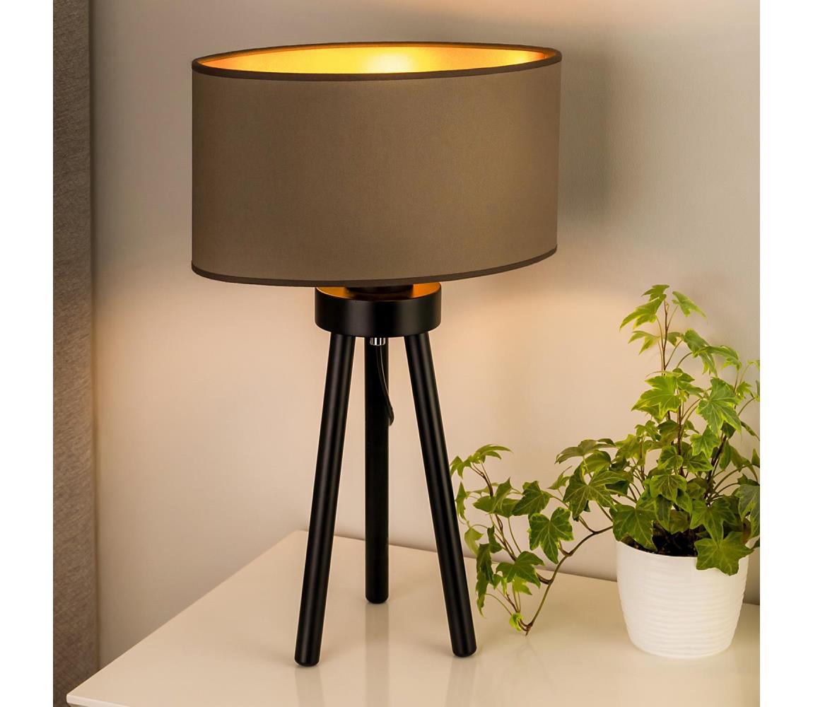 Donoci Stolná lampa OVAL VEGAN 1xE27/15W/230V pr. 30 cm béžová