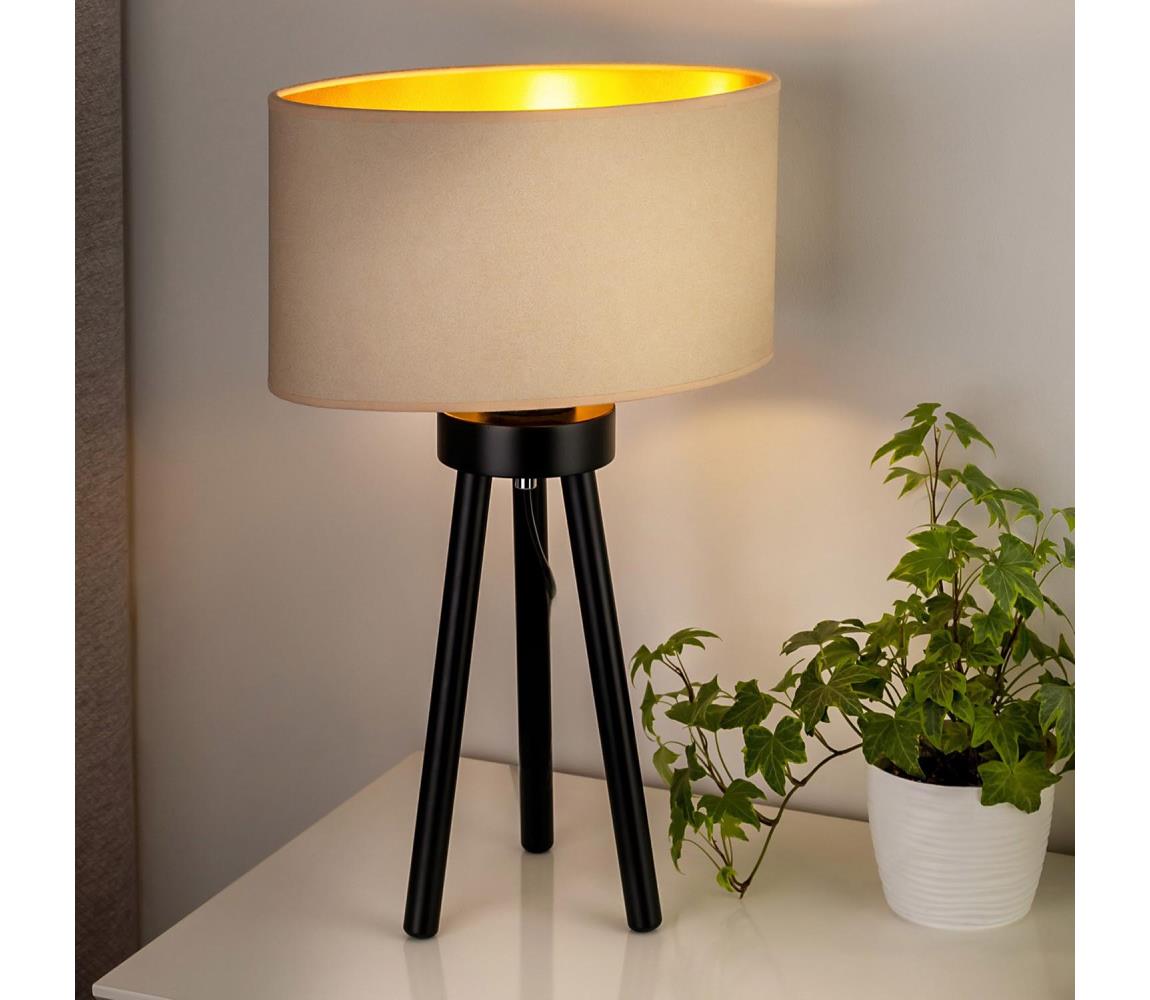Donoci Stolná lampa OVAL VEGAN 1xE27/15W/230V pr. 30 cm krémová