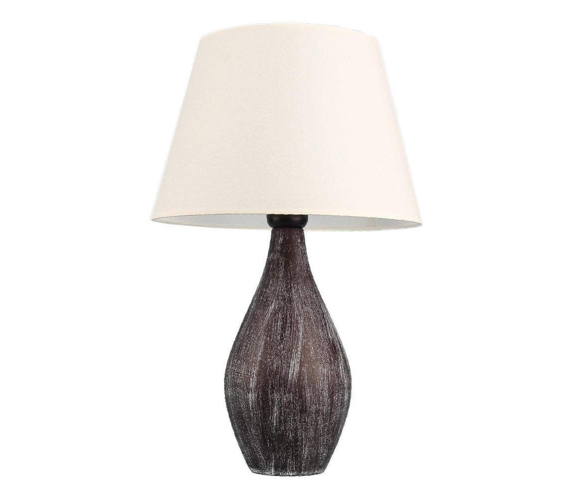 Donoci Stolná lampa RAMZES 1xE27/40W/230V biela/hnedá 687HMY2406